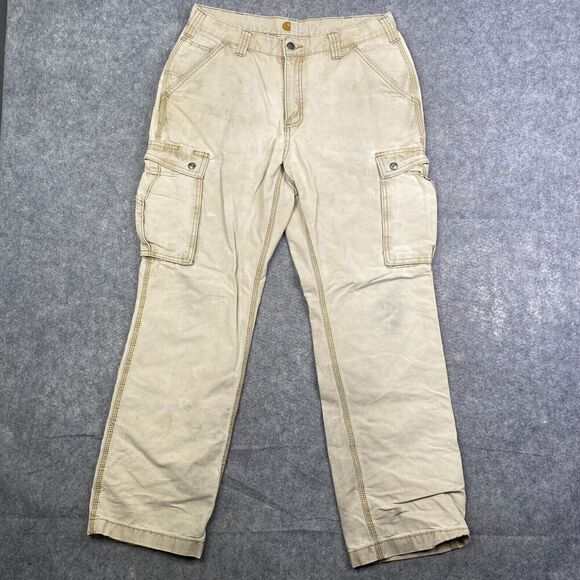 Carhartt 100272 Rugged Relaxed Fit Cargo Pants 34x32 Thrashed Heavy Baggy Grunge - Picture 1 of 14